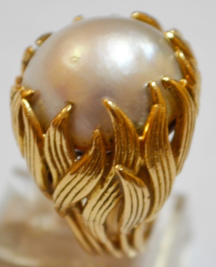 GOLD MABE PEARL RING